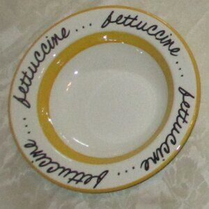 1 Pier 1 Ceramic Made in Italy Fettuccine pasta/ salad bowl Yellow  #3
